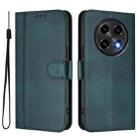 For OPPO A2 Pro 5G / F27 Pro 5G Line Splicing Buckle Retro Leather Phone Case(Dark Green) - 2