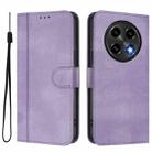 For OPPO A2 Pro 5G / F27 Pro 5G Line Splicing Buckle Retro Leather Phone Case(Purple) - 2