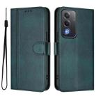 For OPPO A3 Pro 5G Global / India / A80 5G EU Line Splicing Buckle Retro Leather Phone Case(Dark Green) - 2