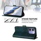 For OPPO A3x 5G / 4G India / A3 4G / 5G Line Splicing Buckle Retro Leather Phone Case(Dark Green) - 3