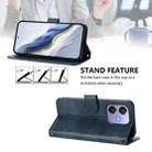 For OPPO A3x 5G / 4G India / A3 4G / 5G Line Splicing Buckle Retro Leather Phone Case(Dark Blue) - 3