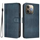 For OPPO A5 Pro 5G Global Line Splicing Buckle Retro Leather Phone Case(Dark Blue) - 2