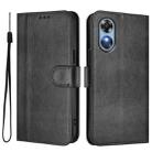 For OPPO A17 4G / A17k Line Splicing Buckle Retro Leather Phone Case(Black) - 2