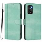 For OPPO A36 4G / A76 4G / A96 4G Line Splicing Buckle Retro Leather Phone Case(Mint) - 2