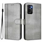 For OPPO A36 4G / A76 4G / A96 4G Line Splicing Buckle Retro Leather Phone Case(Grey) - 2