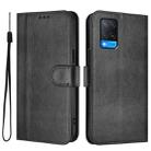 For OPPO A56 5G / A55 5G / A54 4G Line Splicing Buckle Retro Leather Phone Case(Black) - 2