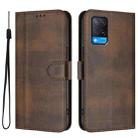 For OPPO A56 5G / A55 5G / A54 4G Line Splicing Buckle Retro Leather Phone Case(Brown) - 2