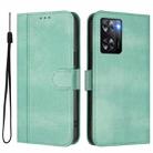 For OPPO A57 4G / A77 4G / A57s 4G Global Line Splicing Buckle Retro Leather Phone Case(Mint) - 2