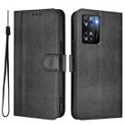 For OPPO A57 4G / A77 4G / A57s 4G Global Line Splicing Buckle Retro Leather Phone Case(Black) - 2