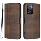 For OPPO A57 4G / A77 4G / A57s 4G Global Line Splicing Buckle Retro Leather Phone Case(Brown) - 2