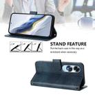 For OPPO A60 4G Global Line Splicing Buckle Retro Leather Phone Case(Dark Blue) - 3