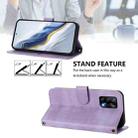 For OPPO A74 4G / F19 / A95 4G Global Line Splicing Buckle Retro Leather Phone Case(Purple) - 3