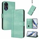For OPPO A78 4G Global Line Splicing Buckle Retro Leather Phone Case(Mint) - 1