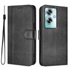 For OPPO A79 5G Global Line Splicing Buckle Retro Leather Phone Case(Black) - 2