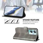 For OPPO A79 5G Global Line Splicing Buckle Retro Leather Phone Case(Grey) - 3