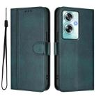 For OPPO A79 5G Global Line Splicing Buckle Retro Leather Phone Case(Dark Green) - 2