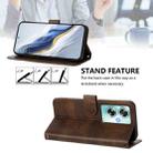 For OPPO A79 5G Global Line Splicing Buckle Retro Leather Phone Case(Brown) - 3