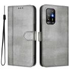 For OPPO A94 5G Global / Reno5 Z Line Splicing Buckle Retro Leather Phone Case(Grey) - 2