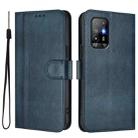 For OPPO A94 5G Global / Reno5 Z Line Splicing Buckle Retro Leather Phone Case(Dark Blue) - 2
