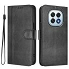 For OPPO F29 5G Global Line Splicing Buckle Retro Leather Phone Case(Black) - 2