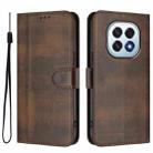 For OPPO F29 5G Global Line Splicing Buckle Retro Leather Phone Case(Brown) - 2