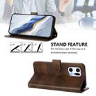 For OPPO Find X5 Pro Line Splicing Buckle Retro Leather Phone Case(Brown) - 3