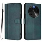 For OPPO Find X6 5G Line Splicing Buckle Retro Leather Phone Case(Dark Green) - 2