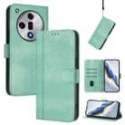 For OPPO Find X7 Line Splicing Buckle Retro Leather Phone Case(Mint) - 1