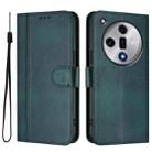 For OPPO Find X7 Line Splicing Buckle Retro Leather Phone Case(Dark Green) - 2
