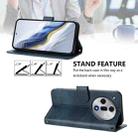 For OPPO Find X7 Line Splicing Buckle Retro Leather Phone Case(Dark Blue) - 3