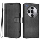 For OPPO Find X7 Ultra Line Splicing Buckle Retro Leather Phone Case(Black) - 2