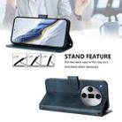For OPPO Find X7 Ultra Line Splicing Buckle Retro Leather Phone Case(Dark Blue) - 3