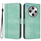 For OPPO Find X8 5G Line Splicing Buckle Retro Leather Phone Case(Mint) - 2