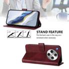 For OPPO Find X8 5G Line Splicing Buckle Retro Leather Phone Case(Wine Red) - 3