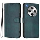 For OPPO Find X8 5G Line Splicing Buckle Retro Leather Phone Case(Dark Green) - 2
