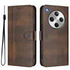For OPPO Find X8 5G Line Splicing Buckle Retro Leather Phone Case(Brown) - 2