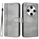 For OPPO Find X8 Pro 5G Line Splicing Buckle Retro Leather Phone Case(Grey) - 2
