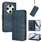 For OPPO Find X8 Pro 5G Line Splicing Buckle Retro Leather Phone Case(Dark Blue) - 1