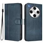 For OPPO Find X8 Pro 5G Line Splicing Buckle Retro Leather Phone Case(Dark Blue) - 2