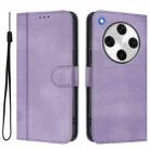 For OPPO Find X8 Pro 5G Line Splicing Buckle Retro Leather Phone Case(Purple) - 2