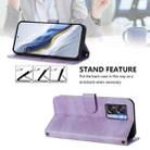 For OPPO K10 5G Global / A77 5G Line Splicing Buckle Retro Leather Phone Case(Purple) - 3