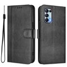 For OPPO Reno5 4G / 5G / Find X3 Lite Line Splicing Buckle Retro Leather Phone Case(Black) - 2
