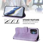 For OPPO Reno8 4G / Reno7 4G Global Line Splicing Buckle Retro Leather Phone Case(Purple) - 3