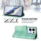 For OPPO Reno8 Pro 5G Global Line Splicing Buckle Retro Leather Phone Case(Mint) - 3