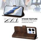 For OPPO Reno8 Pro 5G Global Line Splicing Buckle Retro Leather Phone Case(Brown) - 3