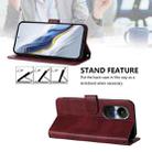For OPPO Reno10 5G / Reno10 Pro Global Line Splicing Buckle Retro Leather Phone Case(Wine Red) - 3
