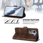 For OPPO Reno11 5G Global Line Splicing Buckle Retro Leather Phone Case(Brown) - 3