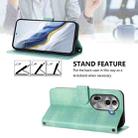 For OPPO Reno11 Pro 5G Global Line Splicing Buckle Retro Leather Phone Case(Mint) - 3