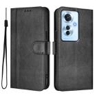 For OPPO Reno11 F 5G Global / F25 Pro 5G India Line Splicing Buckle Retro Leather Phone Case(Black) - 2