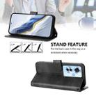 For OPPO Reno11 F 5G Global / F25 Pro 5G India Line Splicing Buckle Retro Leather Phone Case(Black) - 3